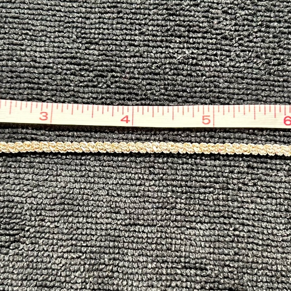 Silver rope bracelet with diamond cuts made in Italy. 8” long